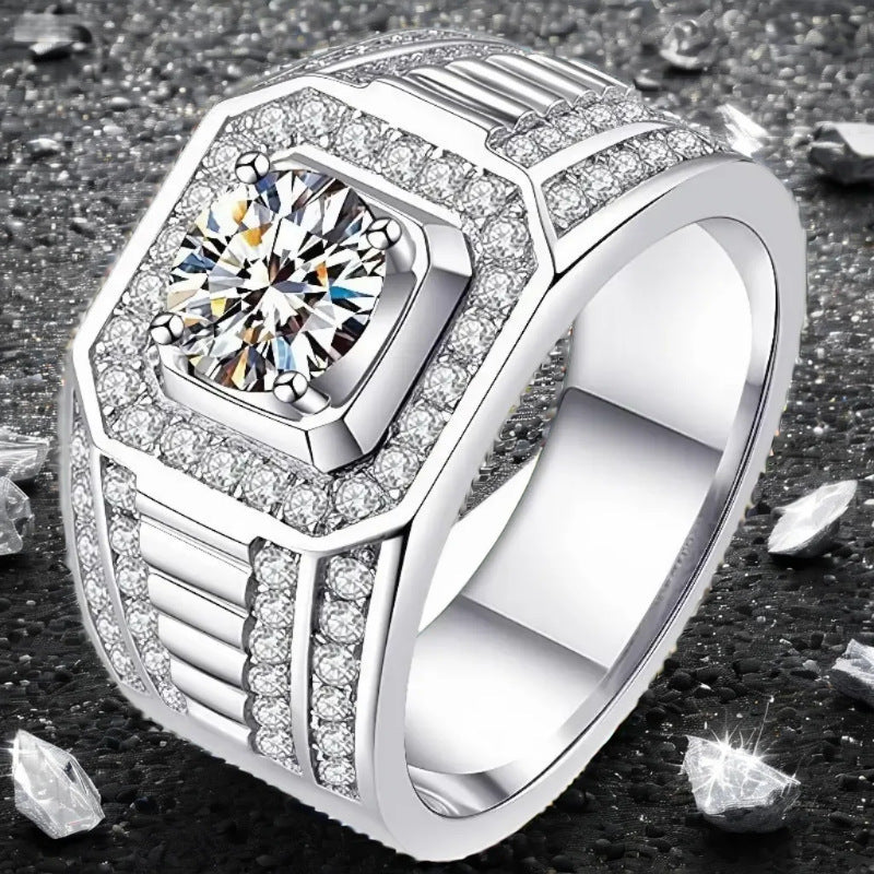 Cross-Border Popular Alloy Ring Accessories, His and Hers Couple Diamond Rings, Zircon Engagement Rings, Starting from One Piece