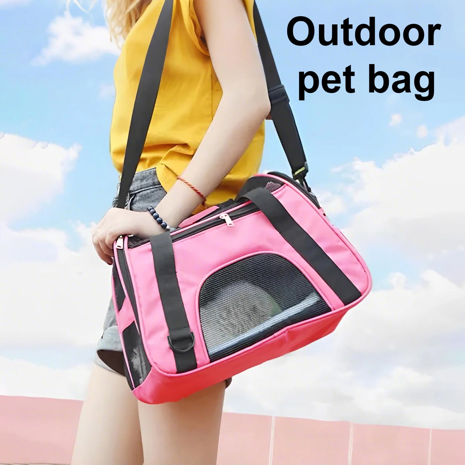 Cat Bag Pet Bag Dog Going Out Portable Portable Pack Exas-large Breathable Bag Backpack with Cage Travel Box