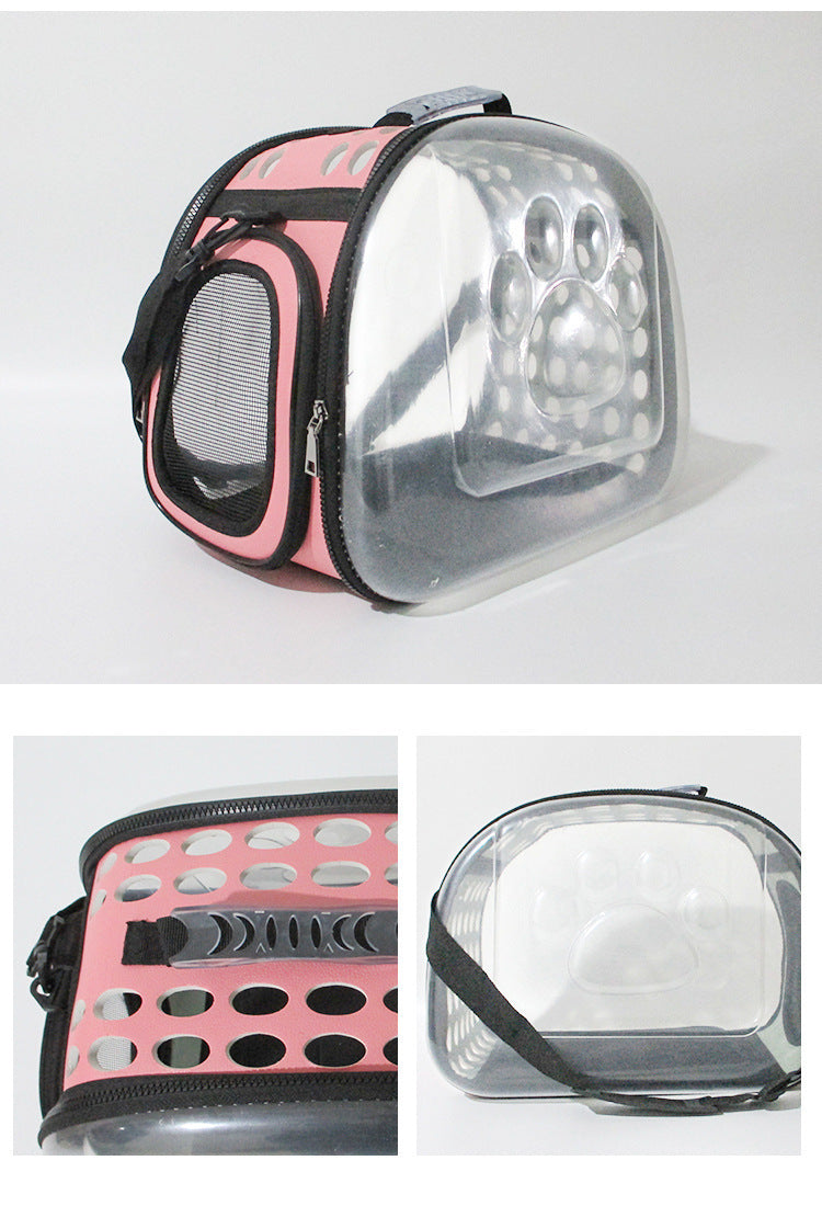 Cross-Border Direct Supply Amazon Pet Bag Portable Transparent Cat and Dog Backpack Foldable Breathable Portable Cat Bag