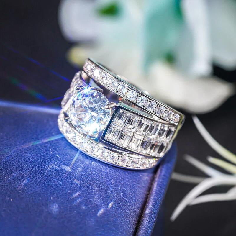 Cross-Border Popular Alloy Ring Accessories, His and Hers Couple Diamond Rings, Zircon Engagement Rings, Starting from One Piece