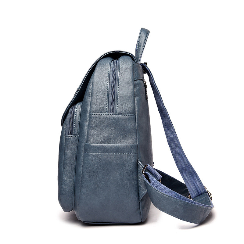 Factory Direct Supply Cross-Border Women's Backpack New Soft Leather Fashion Versatile Backpack Women's Large Capacity Travel Bag