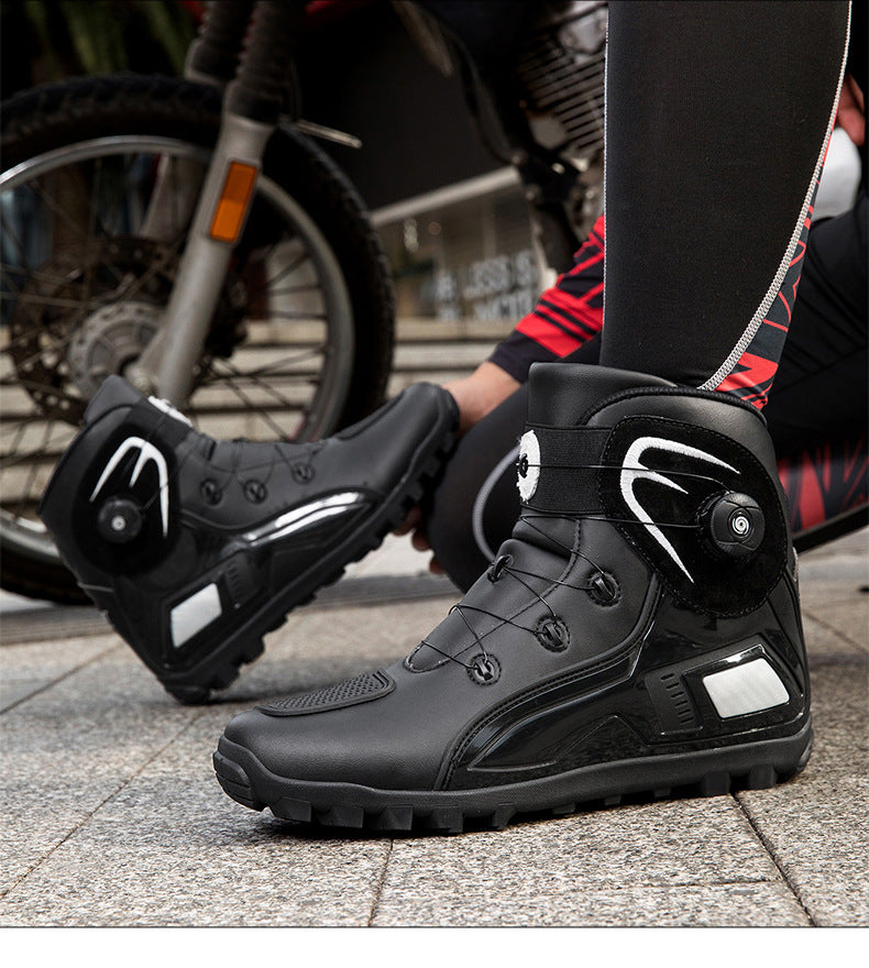 Cross-Border Supply Men's Motorcycle Shoes Large Size Motorcycle Riding Shoes Men's Rider Four-Season Sneakers Motorcycle Travel Equipment