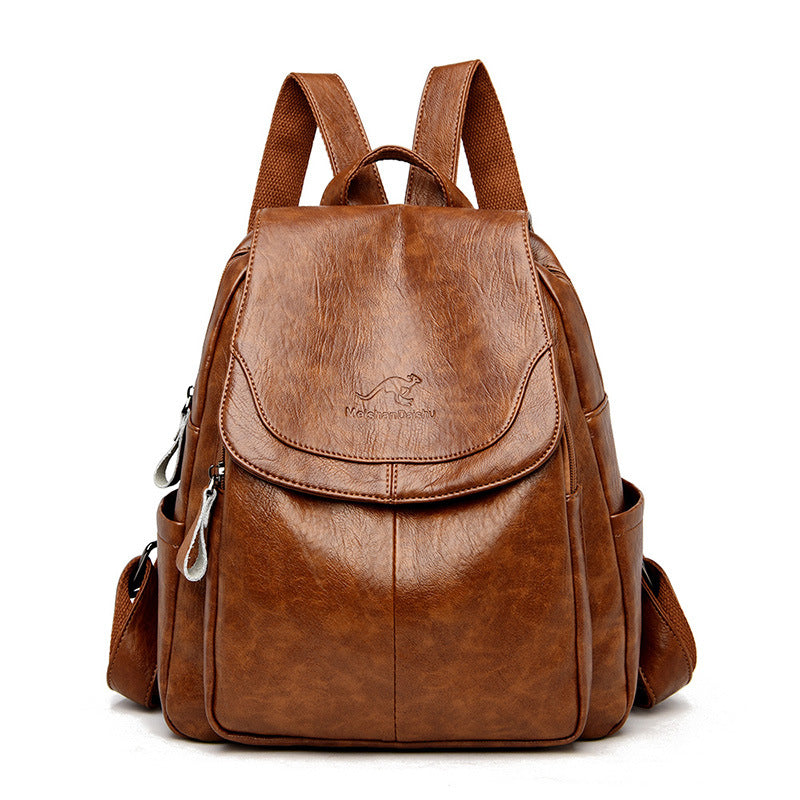Factory Direct Supply Cross-Border Women's Backpack New Soft Leather Fashion Versatile Backpack Women's Large Capacity Travel Bag