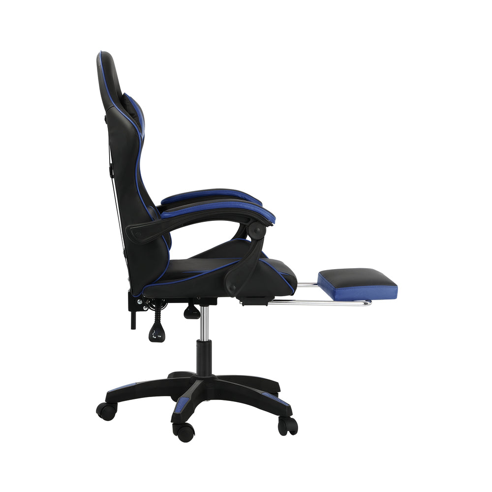 NNEED Gaming Chair with Footrest and Massage Pillow Black&Blue-4