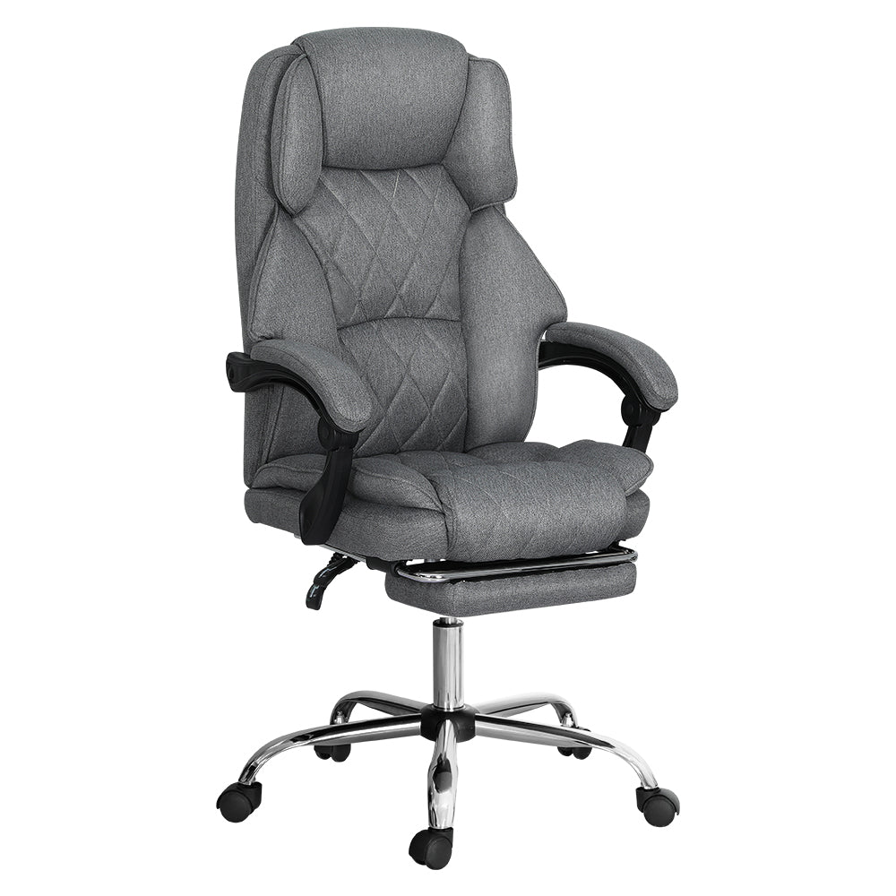 NNEDSZ Executive Office Chair Fabric Footrest Grey-0