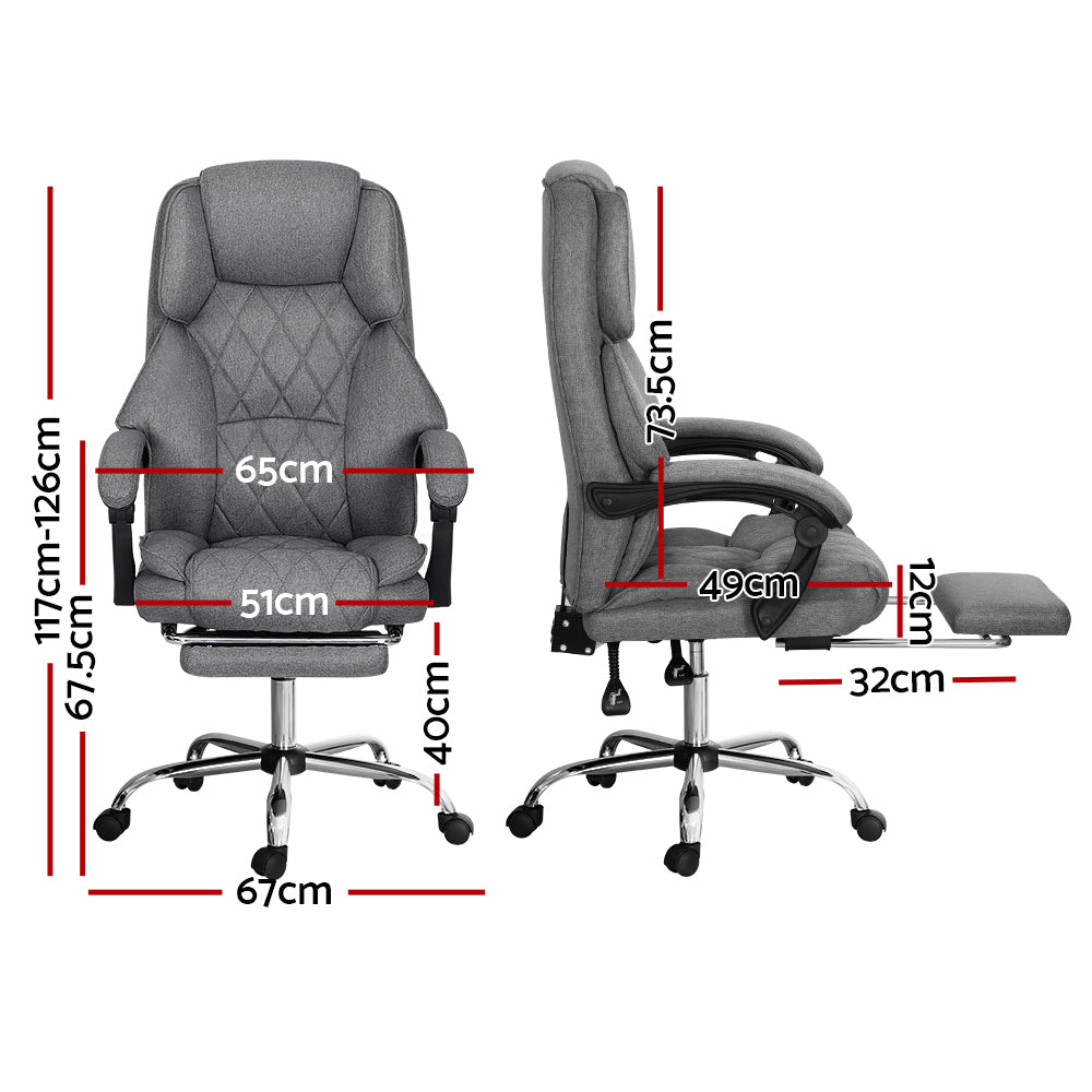 NNEDSZ Executive Office Chair Fabric Footrest Grey-1