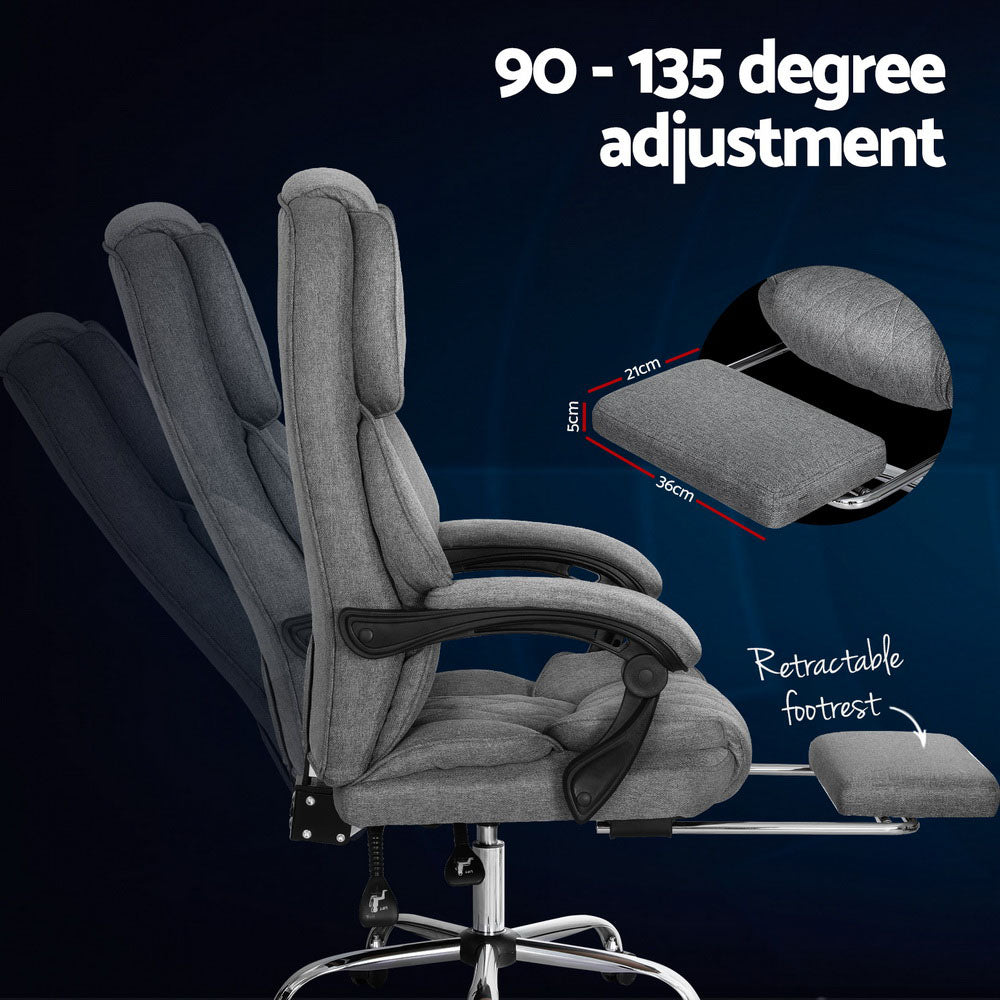 NNEDSZ Executive Office Chair Fabric Footrest Grey-4