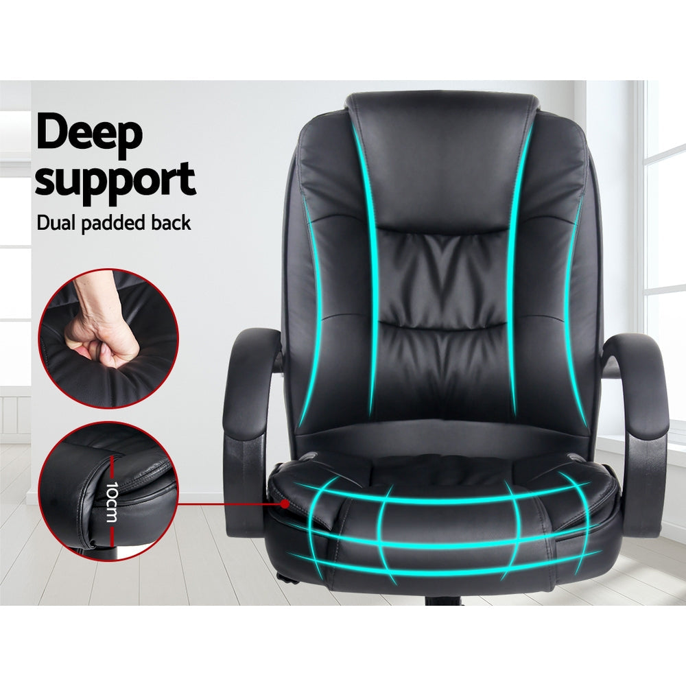 NNEDSZ Leather Office Desk Computer Chair - Black-4