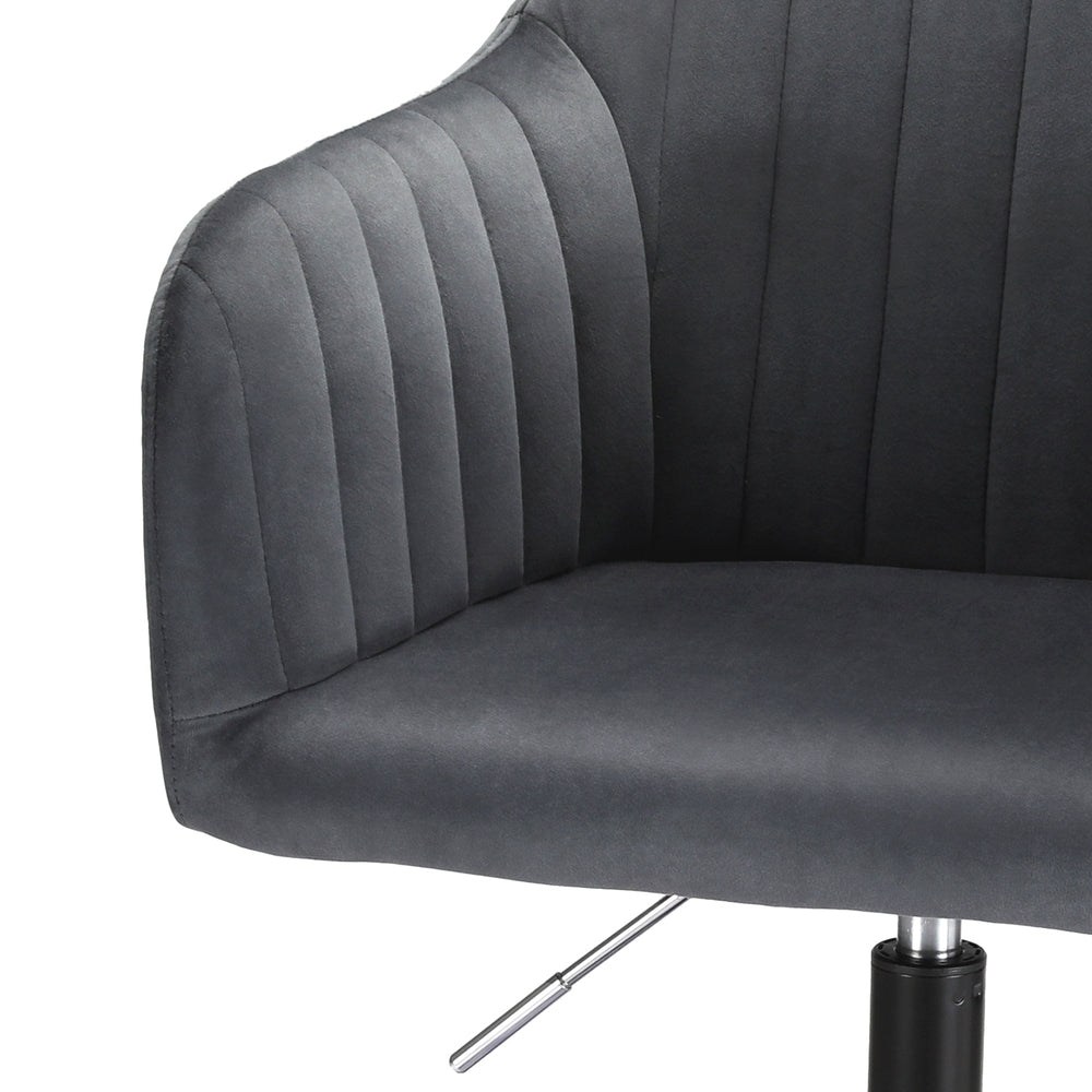 NNEDSZ Artiss Office Chair Velvet Seat Dark Grey-2