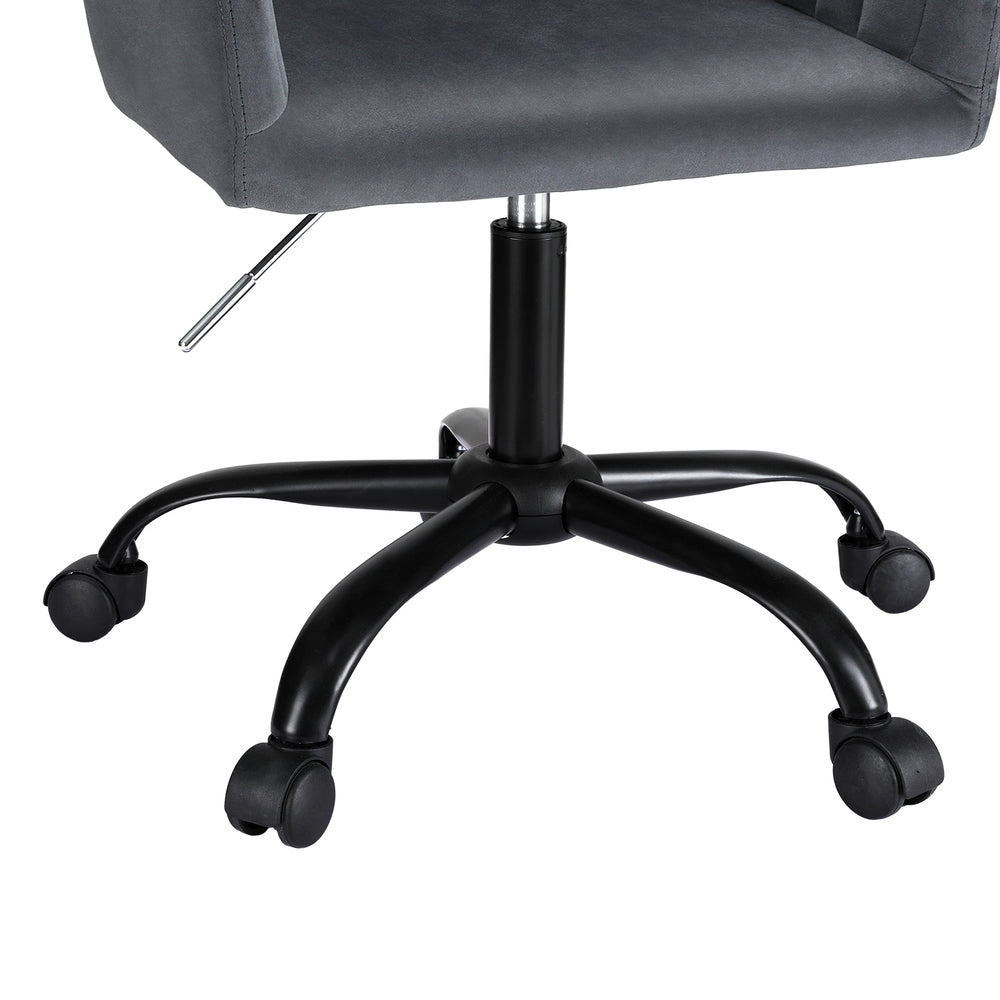 NNEDSZ Artiss Office Chair Velvet Seat Dark Grey-3
