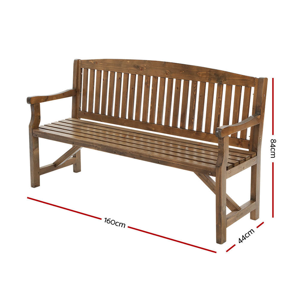 NNEDSZ Bench Chair Natural Outdoor Furniture Décor Patio Deck 3 Seater-1