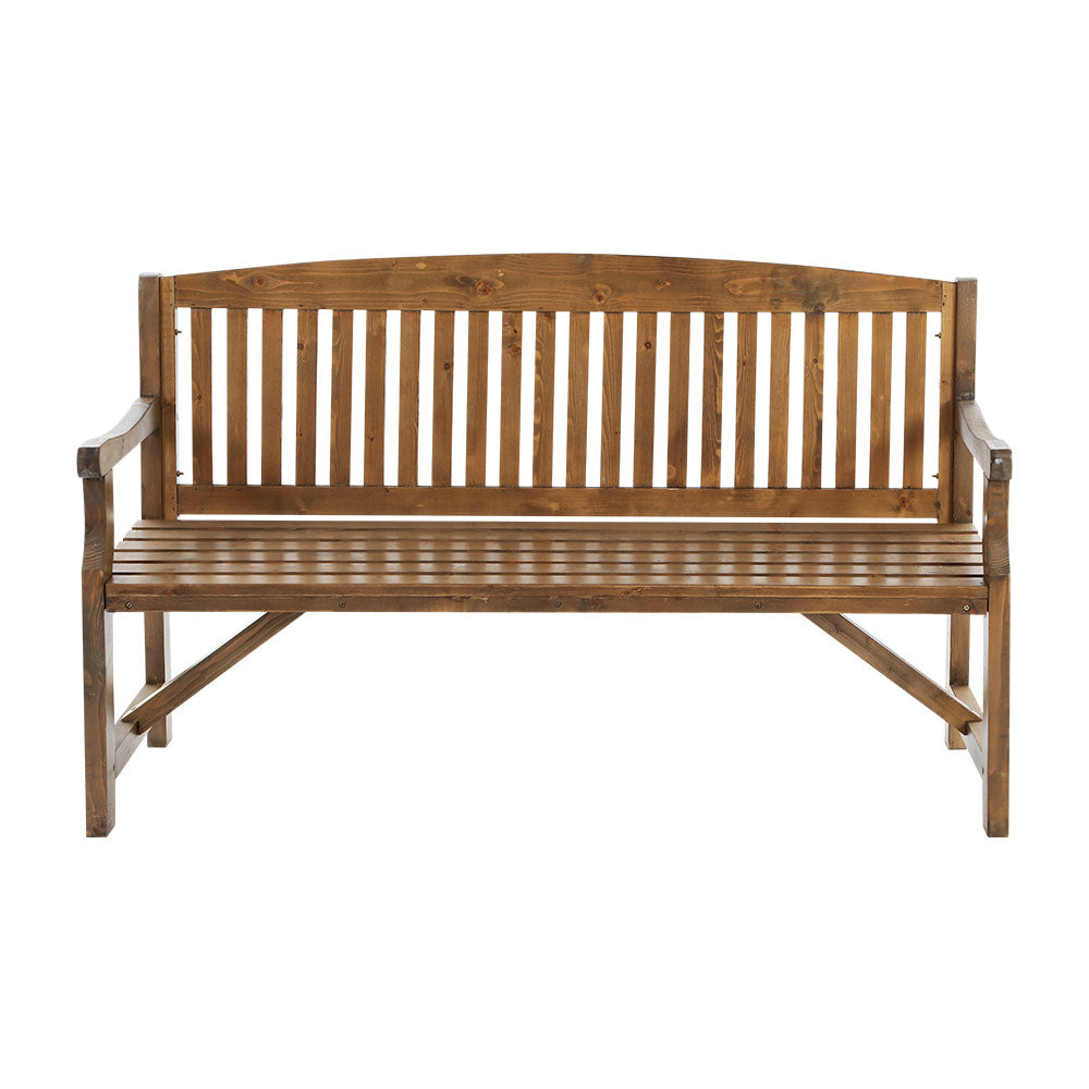 NNEDSZ Bench Chair Natural Outdoor Furniture Décor Patio Deck 3 Seater-2