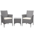 NNEDSZ 3 Piece Wicker Outdoor Chair Side Table Furniture Set - Grey-0