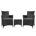 NNEDSZ 3pc Bistro Wicker Outdoor Furniture Set Black-0
