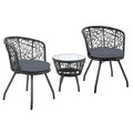NNEDSZ Outdoor Patio Chair and Table - Black-0