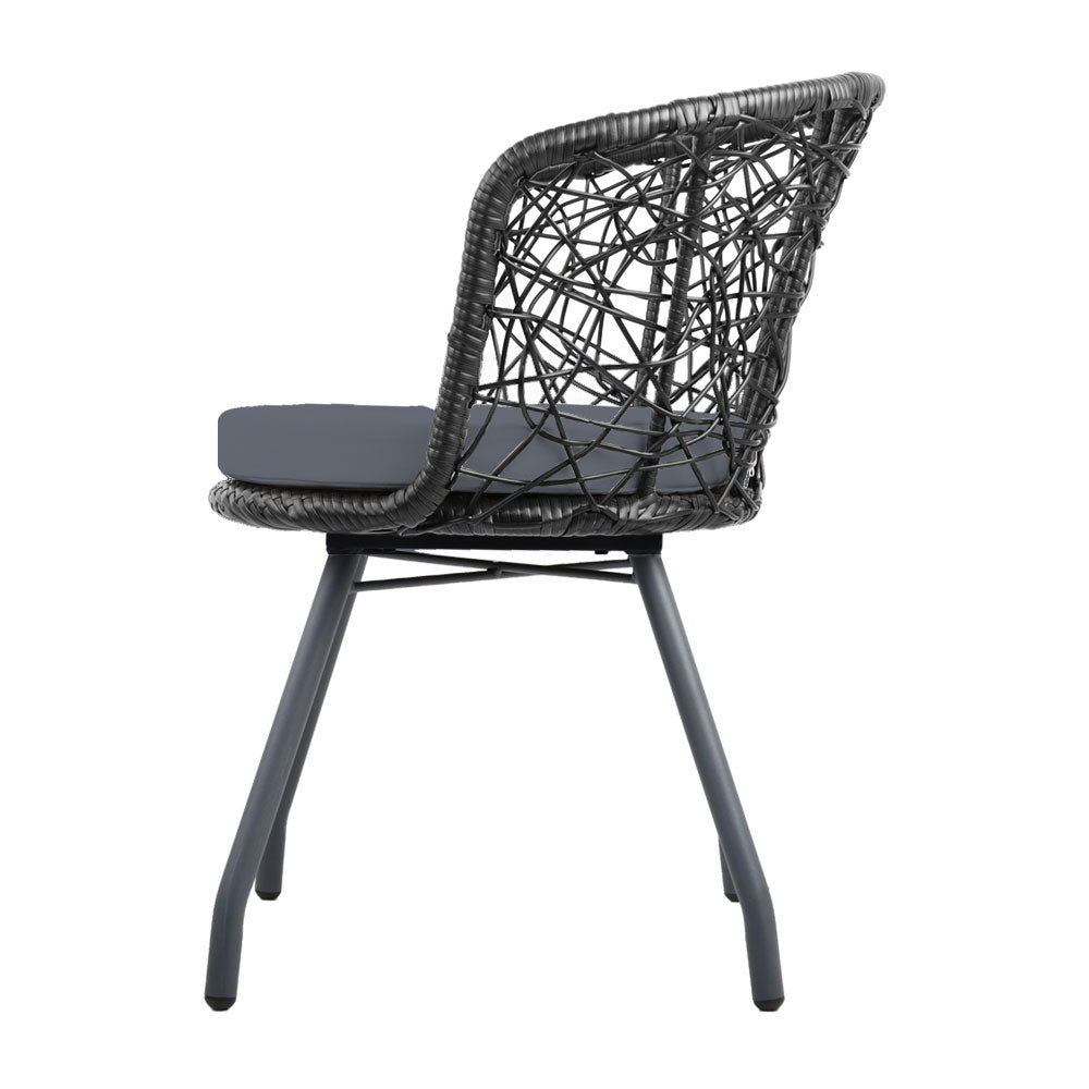 NNEDSZ Outdoor Patio Chair and Table - Black-3