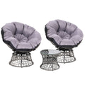 NNEDSZ Papasan Chair and Side Table Set- Grey-0