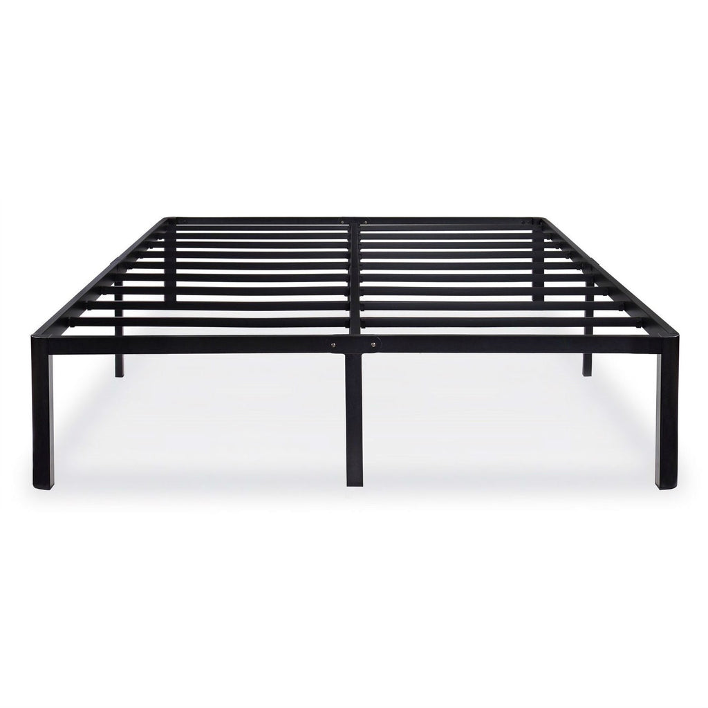 Twin size Modern Round Edge Black Metal Platform Bed Frame-0