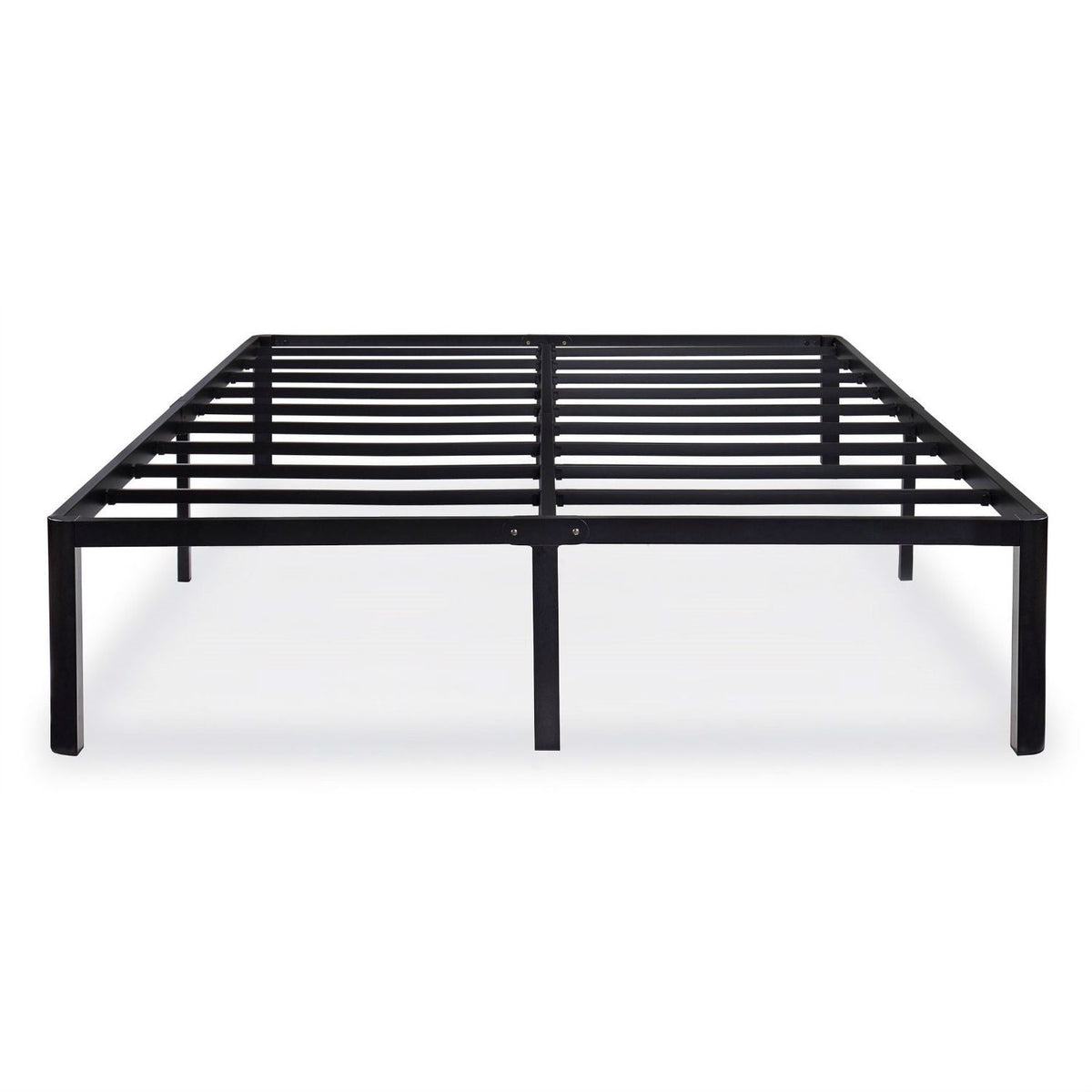 Twin size Modern Round Edge Black Metal Platform Bed Frame-0