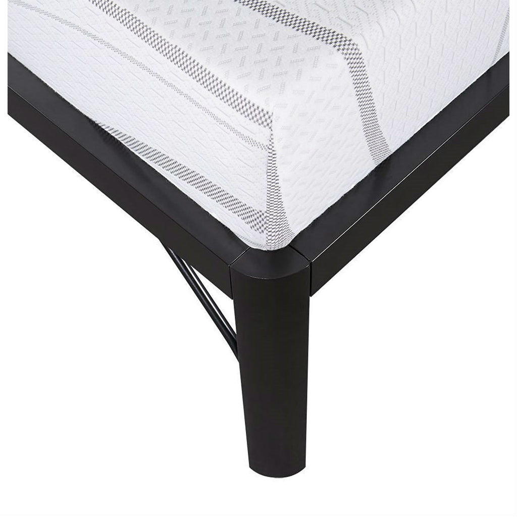 Twin size Modern Round Edge Black Metal Platform Bed Frame-3
