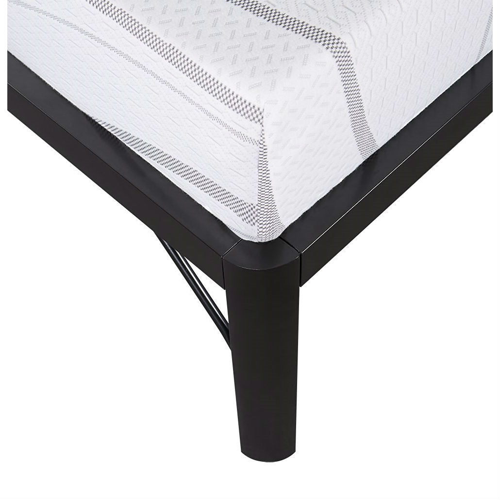 Twin size Modern Round Edge Black Metal Platform Bed Frame-3
