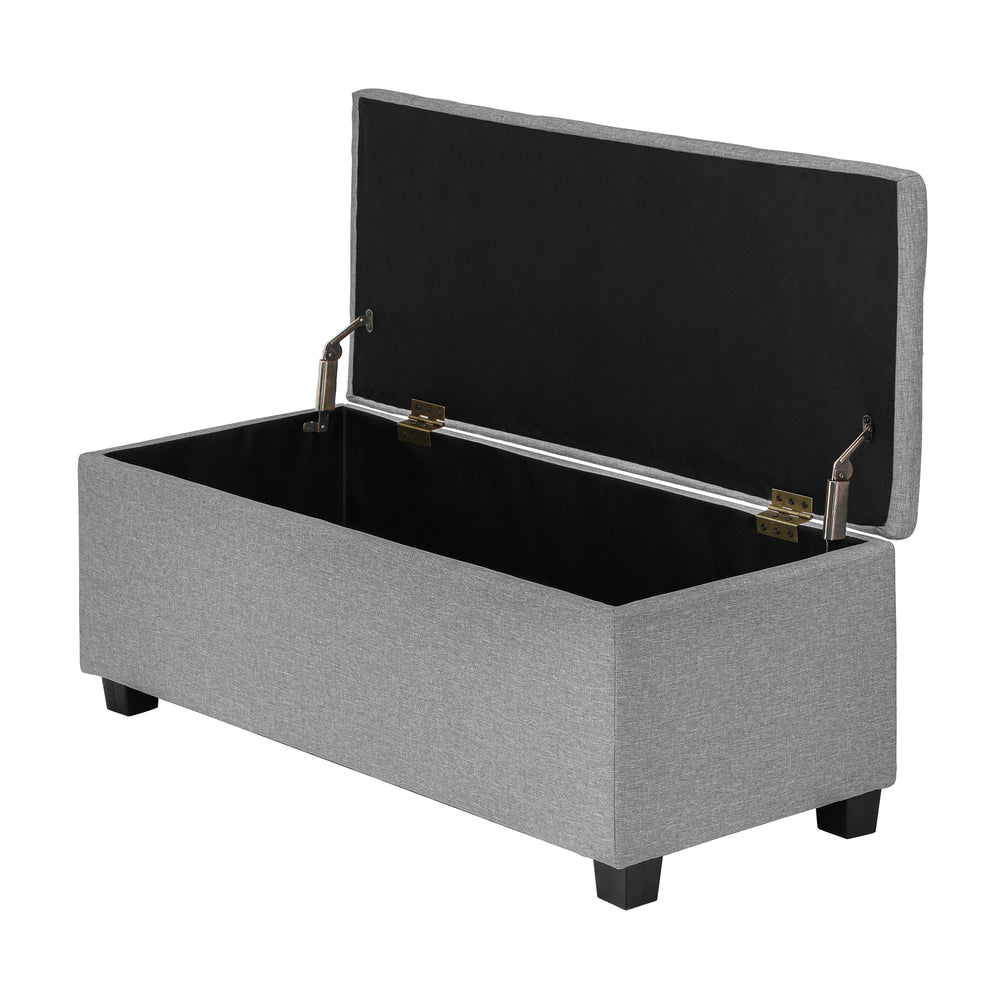 NNEED Storage Ottoman Faux Linen Light Grey-2
