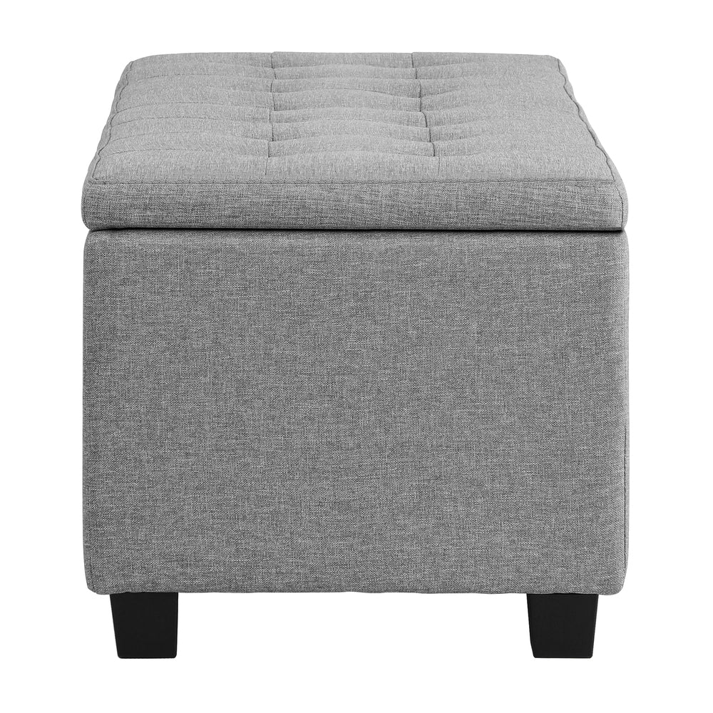NNEED Storage Ottoman Faux Linen Light Grey-1