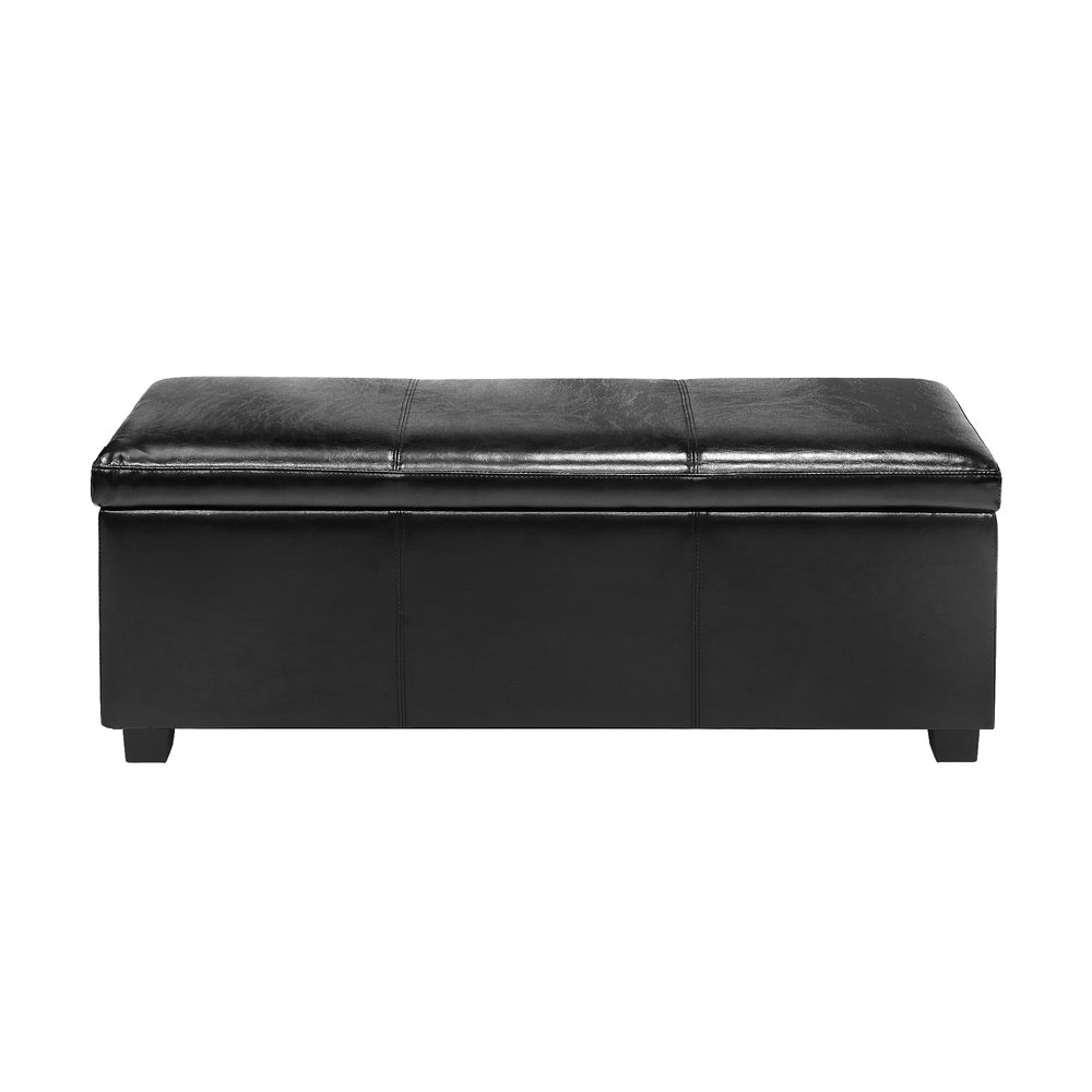 NNEED Storage Ottoman PU Leather Large Black-1