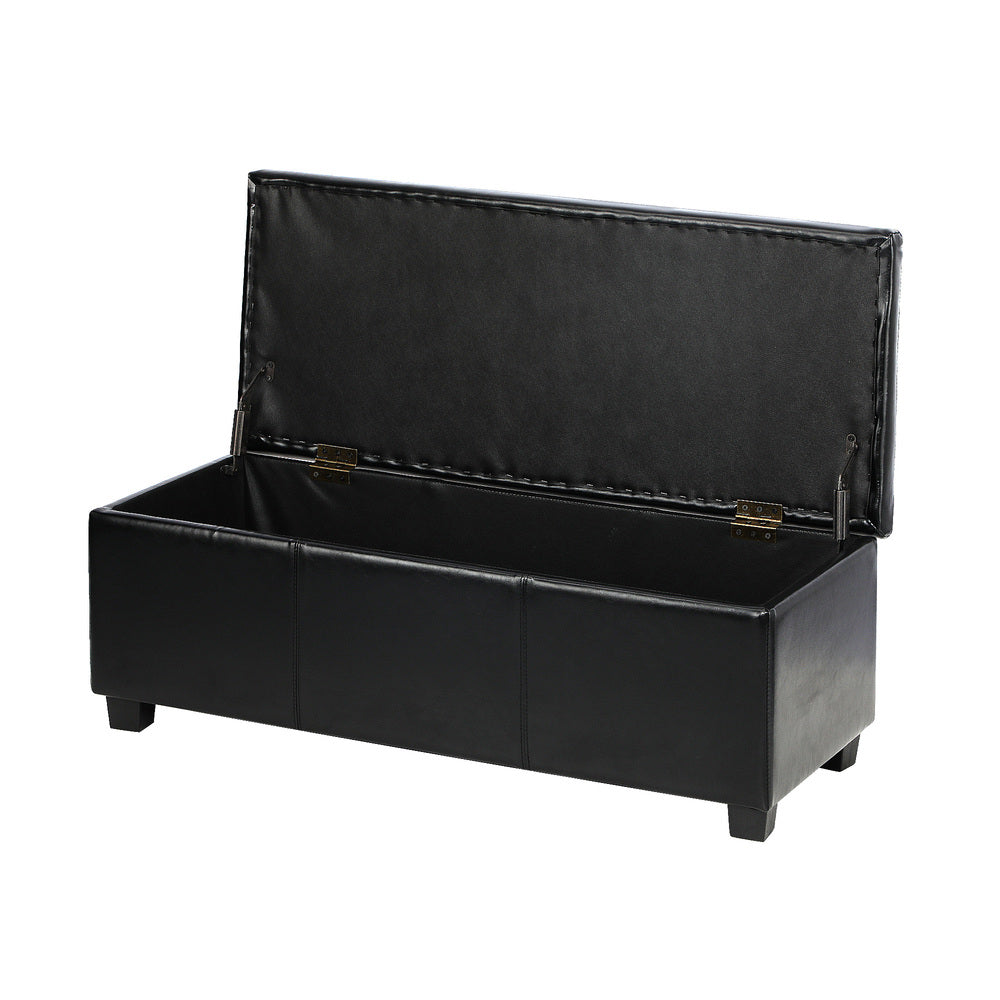 NNEED Storage Ottoman PU Leather Large Black-4