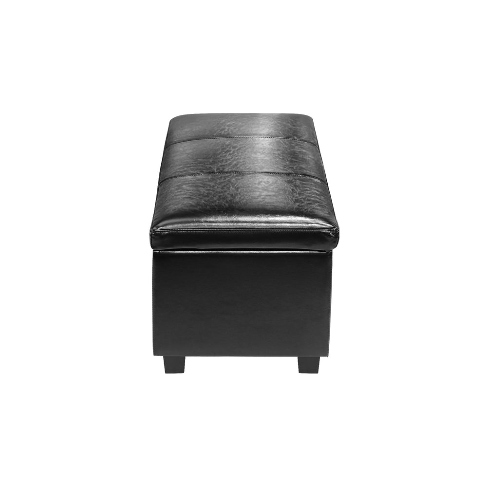NNEED Storage Ottoman PU Leather Large Black-3