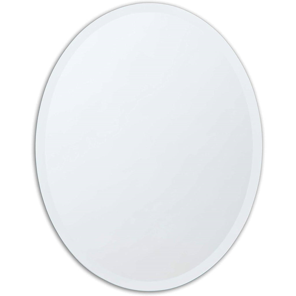 Oval Frameless 36-inch Beveled Bathroom Bedroom Living Room Vanity Wall Mirror-1