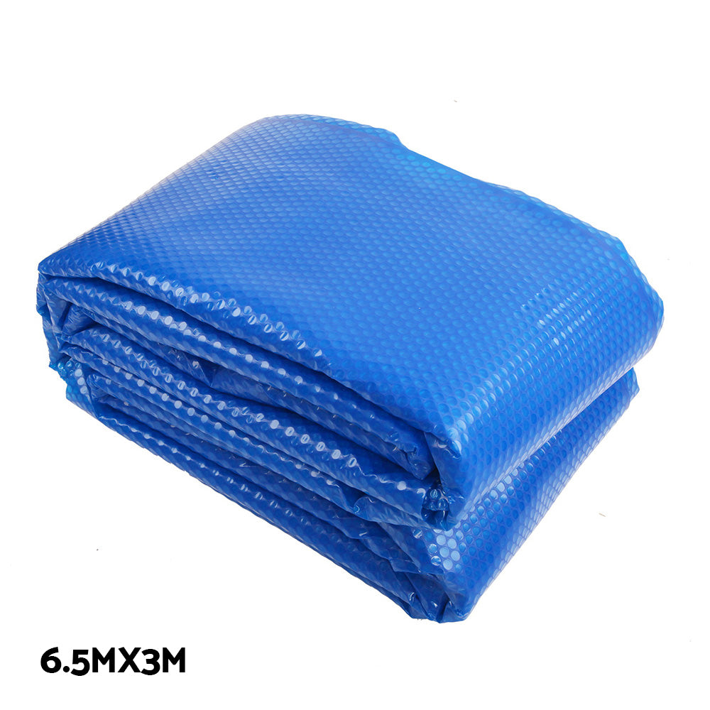 NNEDSZ Pool Cover 6.5x3m 400 Micron Silver Swimming Pool Solar Blanket 5.5m Blue Roller-2