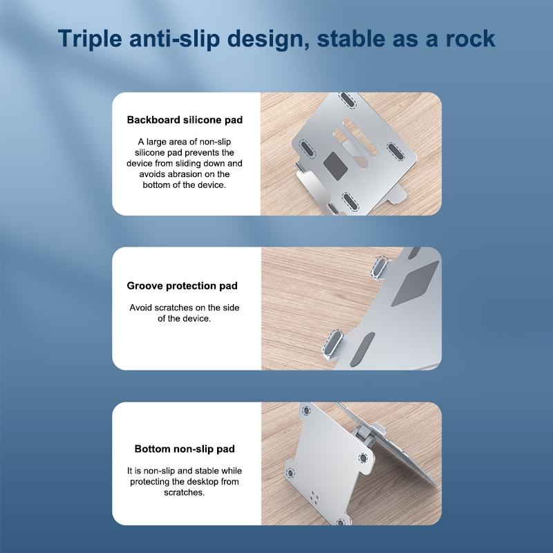 NNEIDS Adjustable Folding Laptop Stand - Aluminum Alloy-2