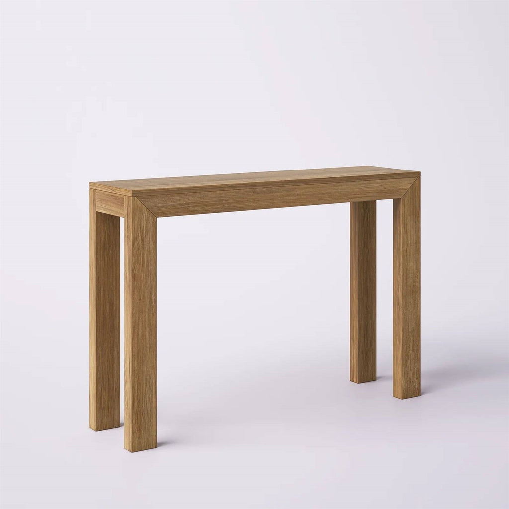 Solid Wood Modern Accent Console Table / Sofa Table in Medium Brown Pecan Finish-1