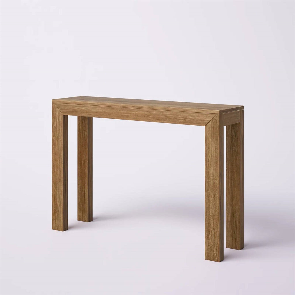 Solid Wood Modern Accent Console Table / Sofa Table in Medium Brown Pecan Finish-3