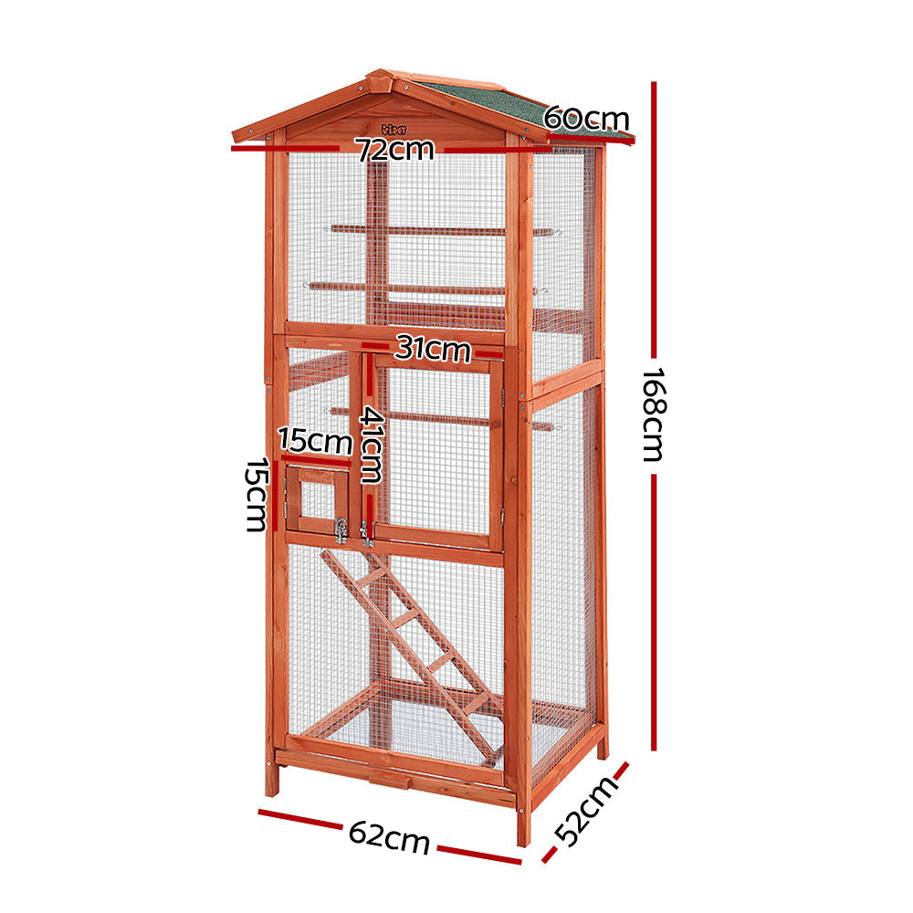NNEDSZ Bird Cage Wooden Pet Cages Aviary Large Carrier Travel Canary Cockatoo Parrot XL-1