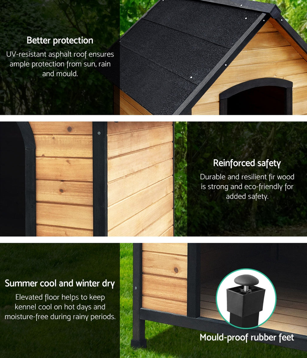 NNEDSZ Dog Kennel Kennels Outdoor Wooden Pet House Puppy Extra Large XL Outside-3