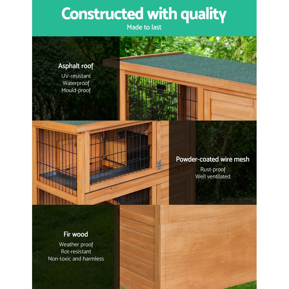 NNEDSZ 2 Storey Wooden Rabbit Hutch-3