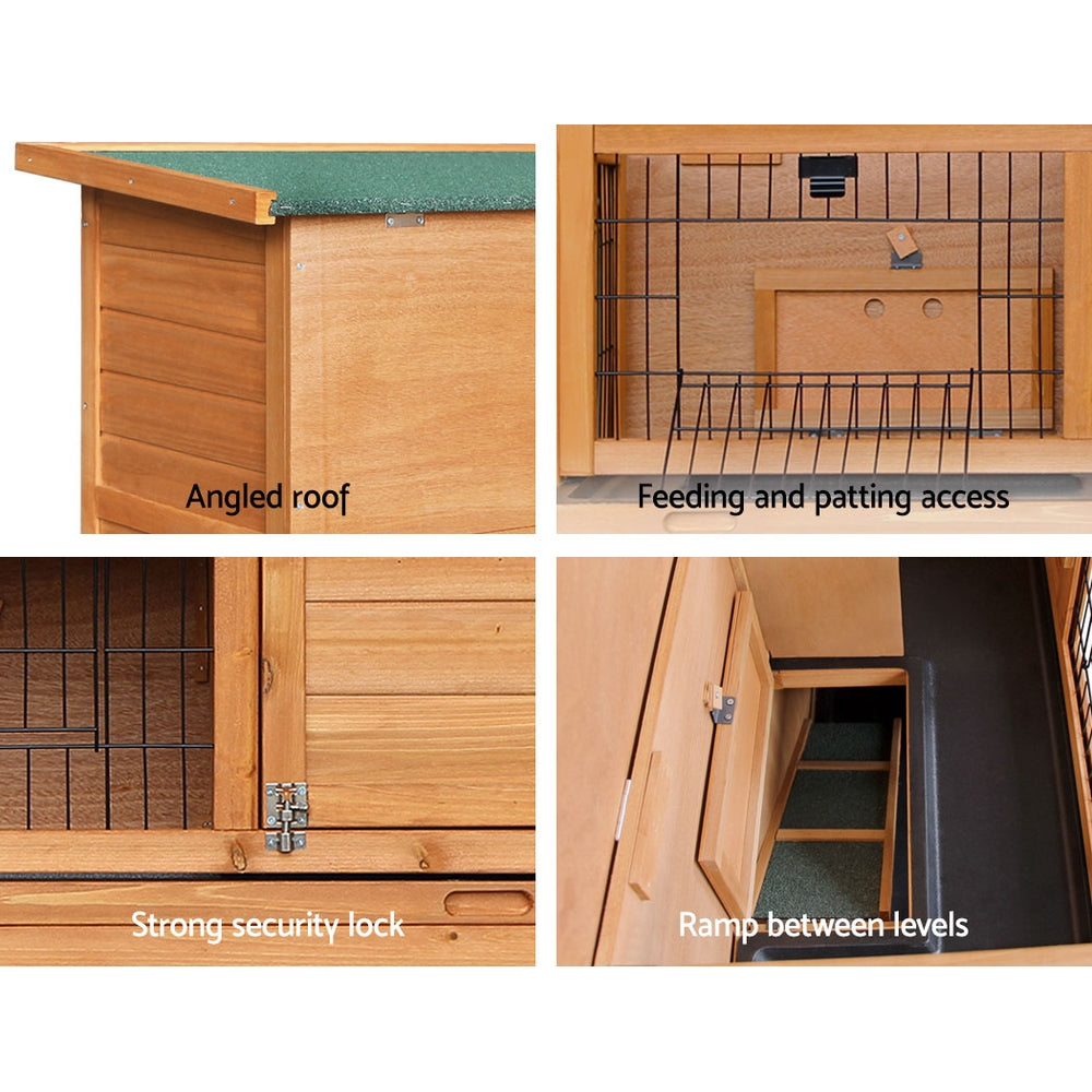 NNEDSZ 2 Storey Wooden Rabbit Hutch-4