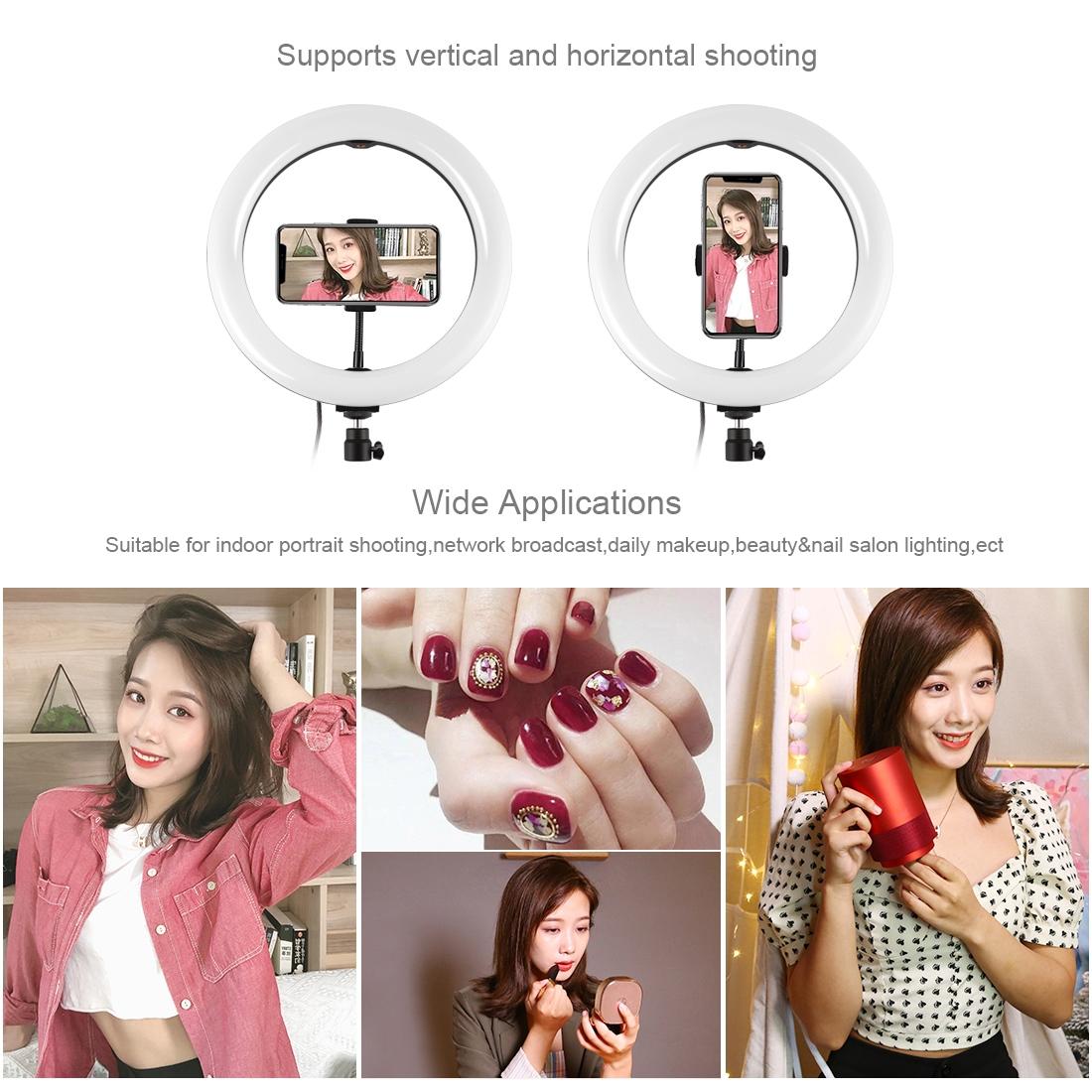 NNEIDS 10.2 Rgbw Led Ring Light Kit With Tripod Remote And Phone Clamp-2