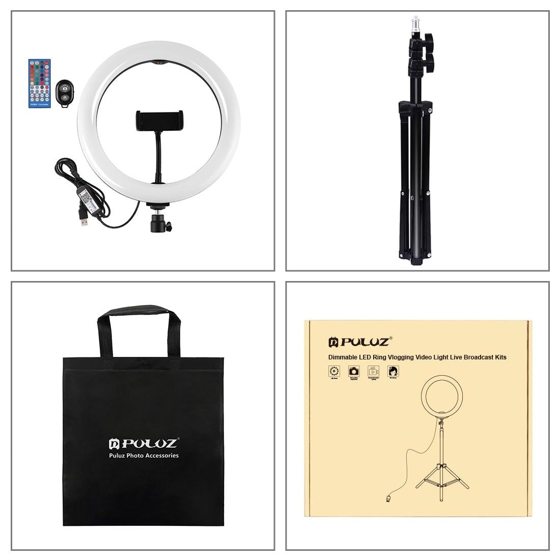NNEIDS 10.2 Rgbw Led Ring Light Kit With Tripod Remote And Phone Clamp-3
