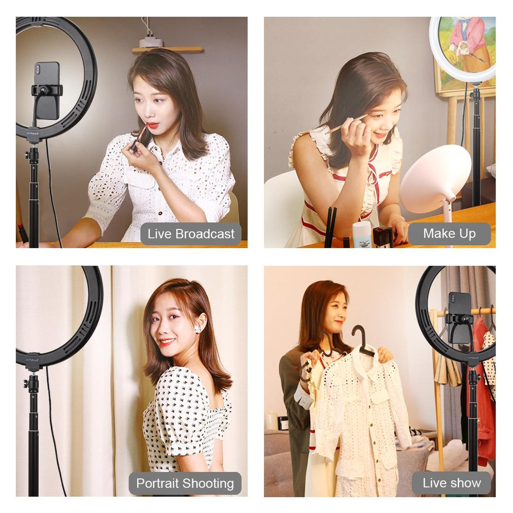 NNEIDS 11.8 Led Ring Light With Tripod And Phone Clamp - 3 Modes Dual Colour Temperature Dimmable - Black-1