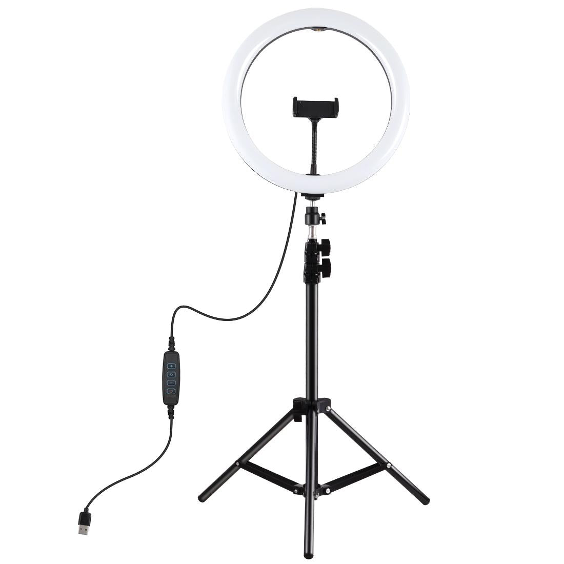 NNEIDS 11.8 Led Ring Light With Tripod And Phone Clamp - 3 Modes Dual Colour Temperature Dimmable - Perfect For Vlogging And Live Streaming-0