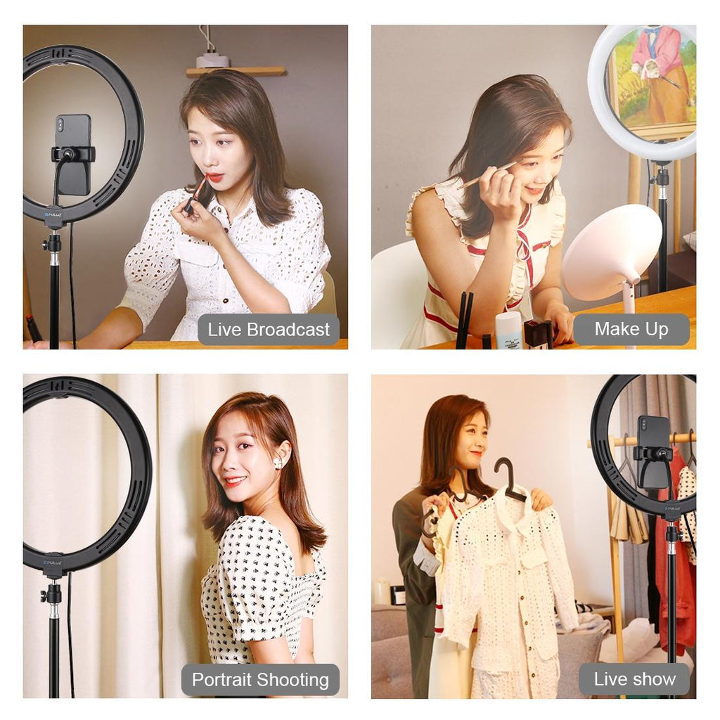 NNEIDS 11.8 Led Ring Light With Tripod And Phone Clamp - 3 Modes Dual Colour Temperature Dimmable - Perfect For Vlogging And Live Streaming-1