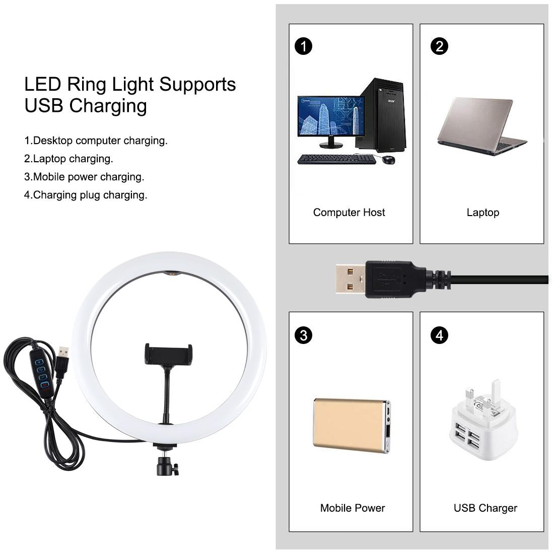 NNEIDS 11.8 Led Ring Light With Tripod And Phone Clamp - 3 Modes Dual Colour Temperature Dimmable - Perfect For Vlogging And Live Streaming-4