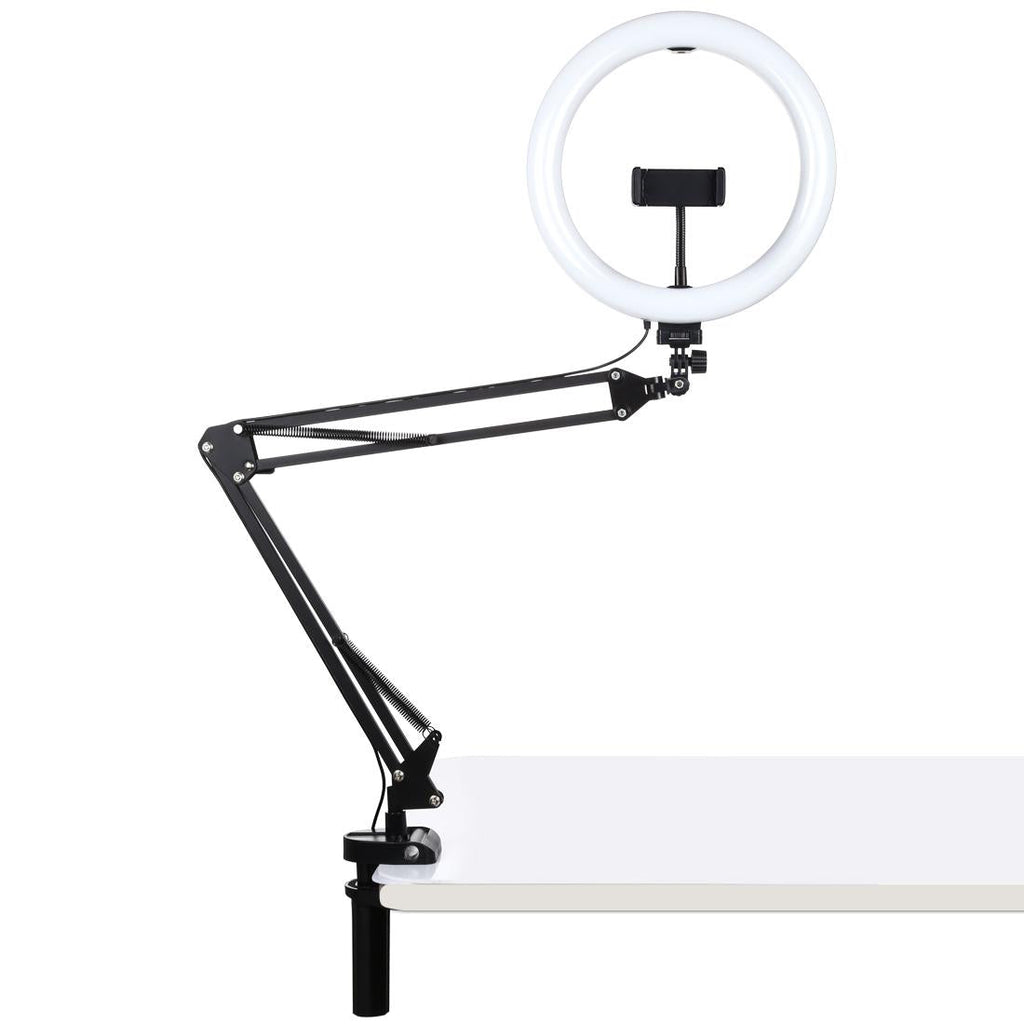 NNEIDS 10.2 Ring Light With Usb 3 Modes Dual Colour Phone Clamp-0