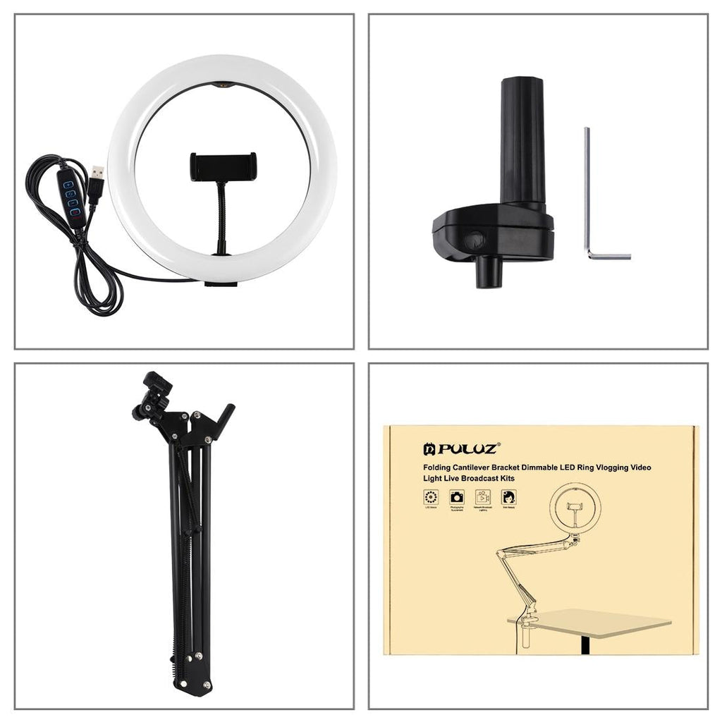 NNEIDS 10.2 Ring Light With Usb 3 Modes Dual Colour Phone Clamp-3