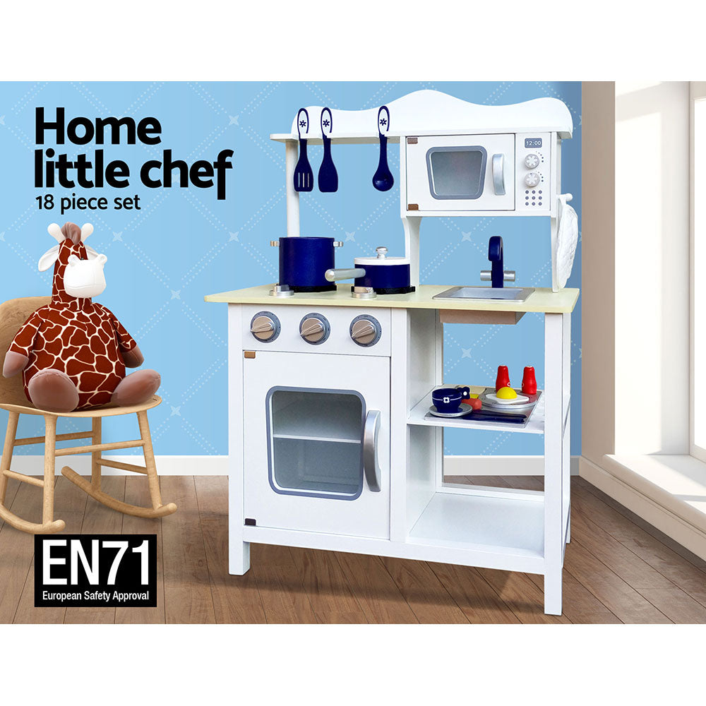 NNEDSZ  18 Piece Kids Kitchen Play Set - White-2