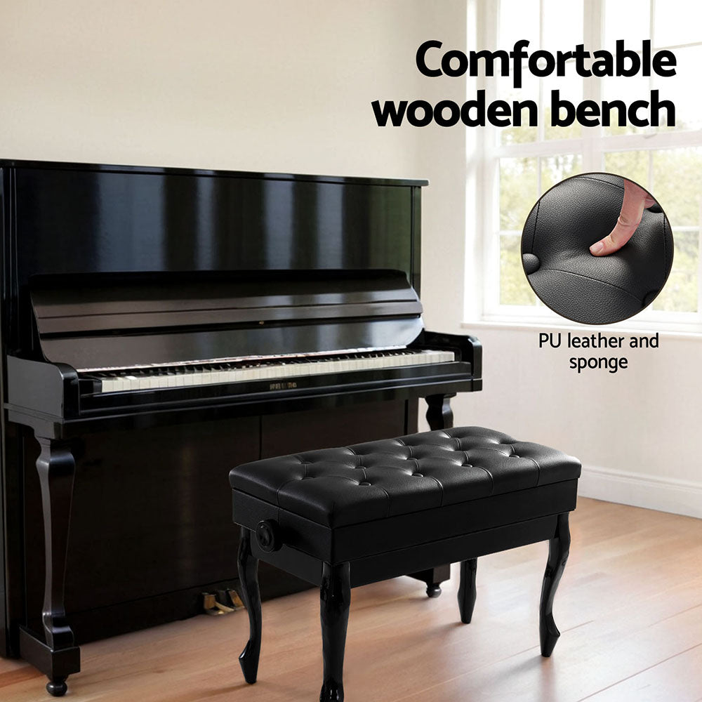 NNEDSZ Alpha Piano Bench Stool Adjustable Height Keyboard Seat-3