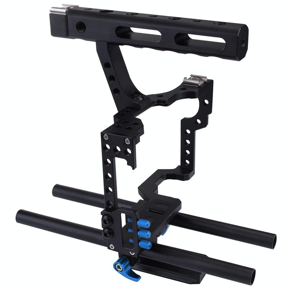 NNEIDS Sony A7 / A7S / A7R Camera Cage Stabilizer With Handle - Blue-1